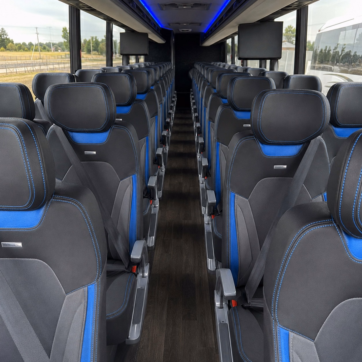 56 passenger charter bus interior